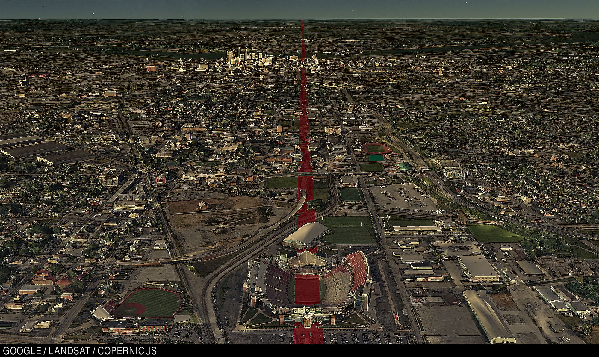 Louisville’s field as it runs through downtown Louisville.