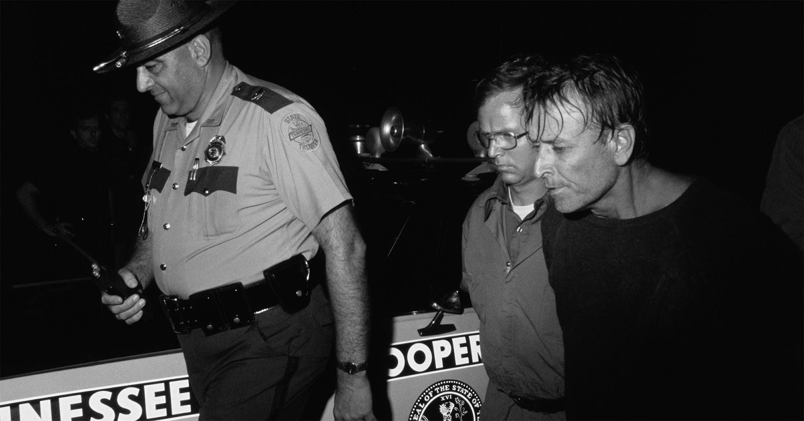 Photo of a recaptured James Earl Ray in state custody.