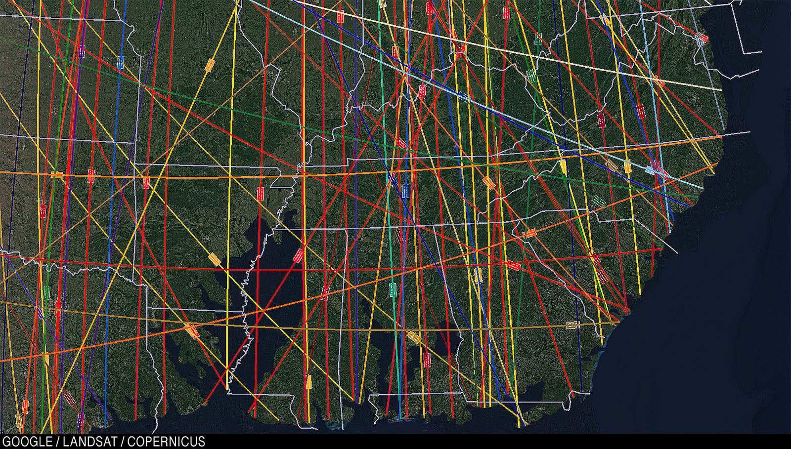 Map of the fields that run through the Southern Great Lakes, as well as the Midwest.